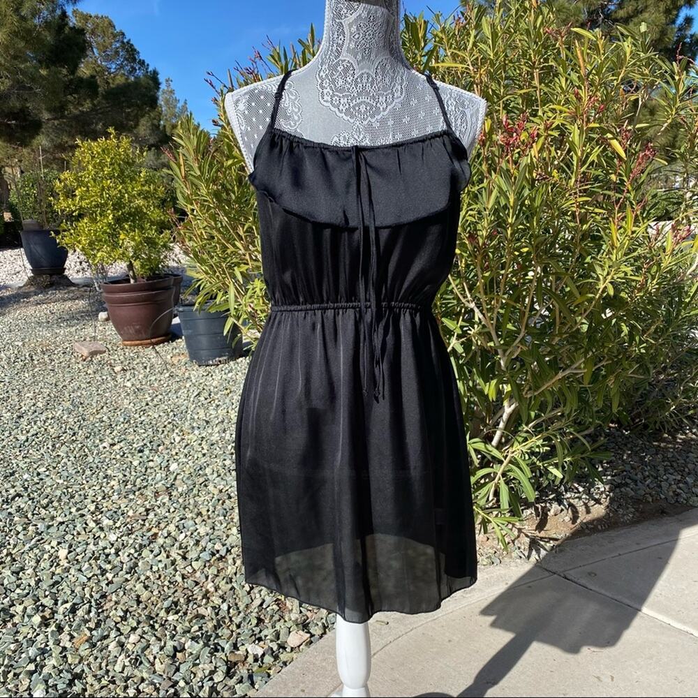XHILARATION Womens Black LBD Lattice Back Lightweight Sun Dress Size Small - Picture 3 of 8